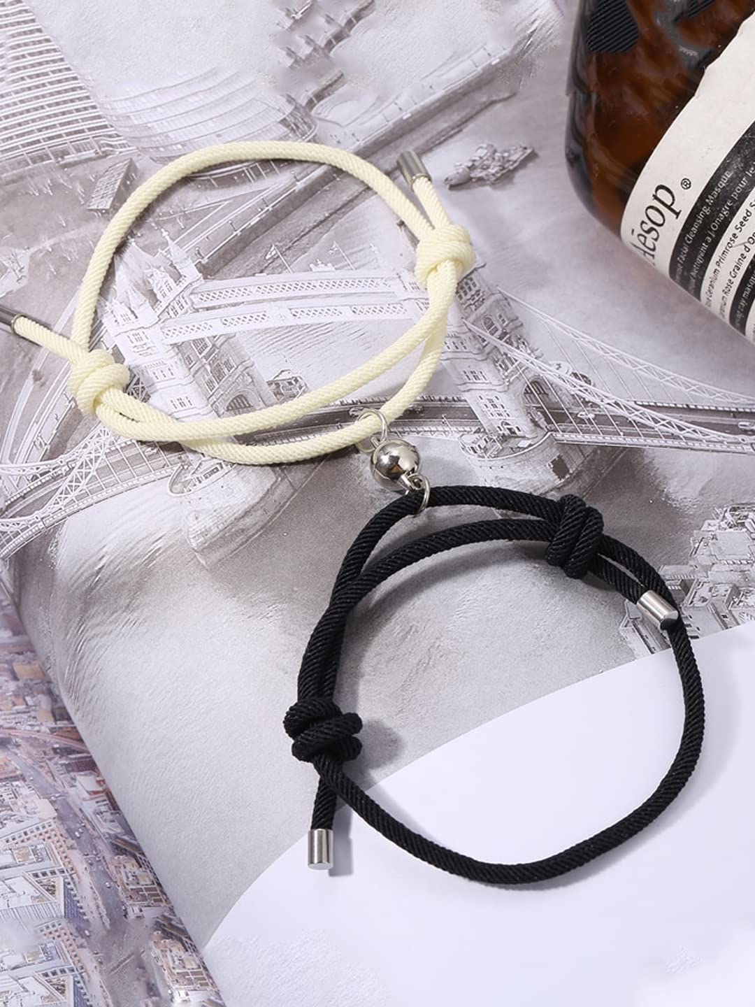 Valentine Couple Bracelet 2 Pcs Adjustable Dual Coloured For Adults/Boys