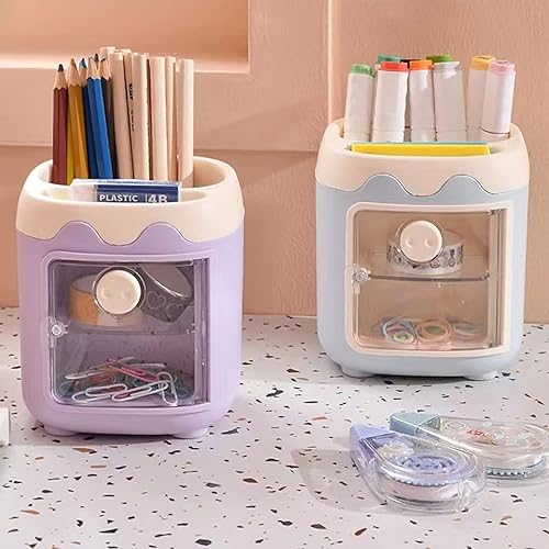 Miniatura 6 de Organizador de lápices con cajón para niños, soporte para brochas de maquillaje cosméticas para tocador, nariz de cerdo, lindo soporte para