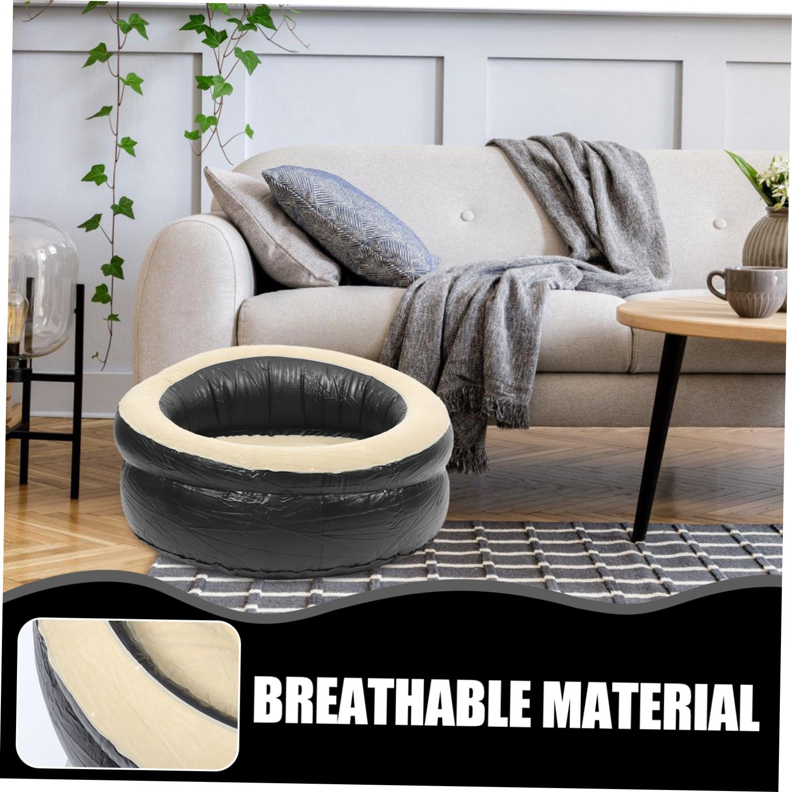 Divano Gonfiabile Pieghevole e Sgabello Portatile per Uso Domestico e Outdoor, Seduta Morbida in PVC Resistente, Leggero e Facile da Trasportare per Campeggio e Giardino