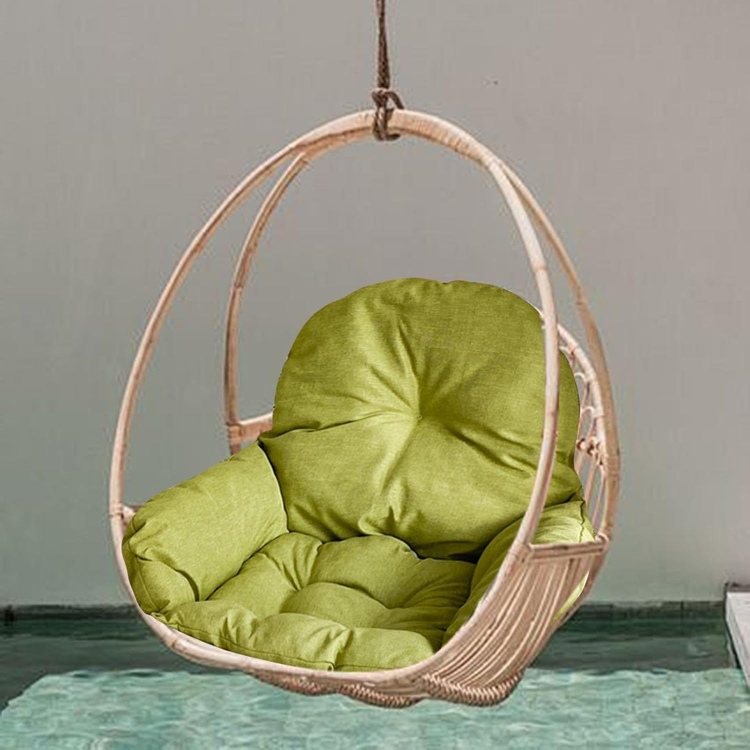 Swing Egg Hammock Chair Cushion Replacement for Bookstore, Library with Invisible Zipper Multifunctional Washable Removable, Green