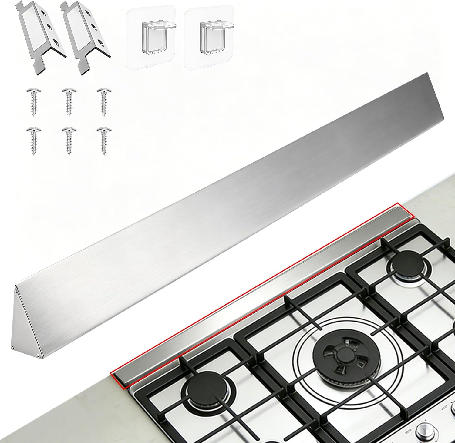 30" Slide-In Range Rear Filler Kit, Slide In Range Gap Filler Kit, Stove Gap Universal Triangular Filler Strip, Cooktop Trim Kit for Whirlpool & Most Brands, Durable Aluminum, Black