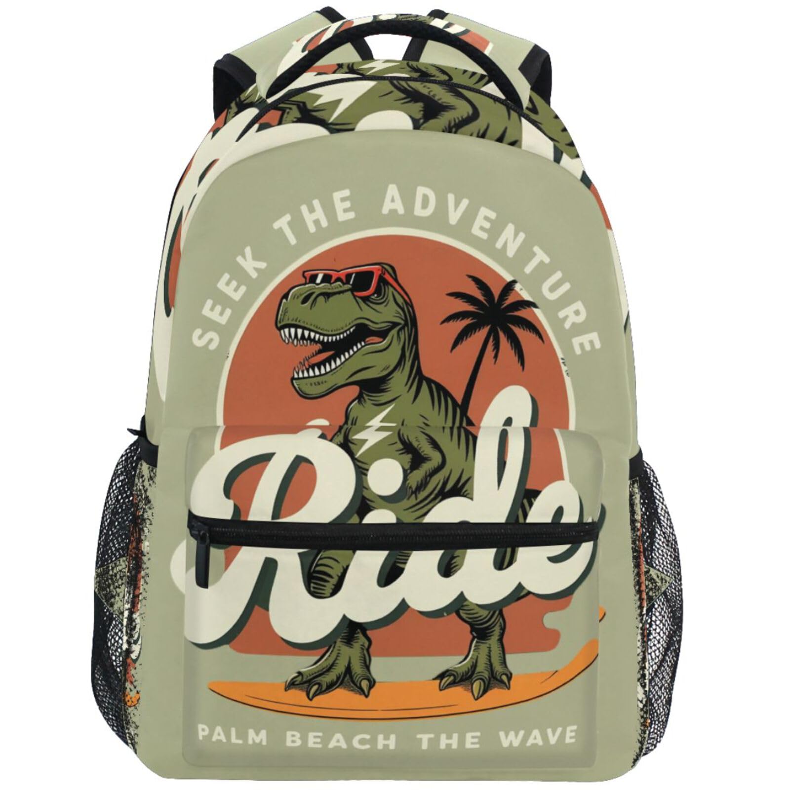 Pfrewn Skateboard Dinosaurs Backpacks for Boys Dino Pattern School Backpack Bookbags for Kids Students