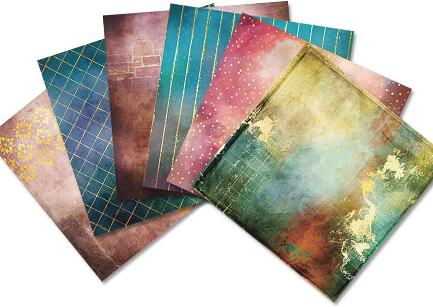 YASMEN Vintage Scrapbook Paper Pad, 12x12 Single-Sided Cardstock Paper Pads for Card Making, Journals, Planner, DIY Envelopes, Greeting Cards, Gift Card, Decorative Art Craft -24 Sheets image 4