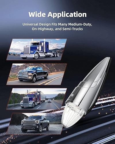 Miniatura 5 de 17 luces LED de cabina de torpedo con luces de techo de cabina de marcador de techo de marcha de LED transparentes cromadas compatibles con camiones