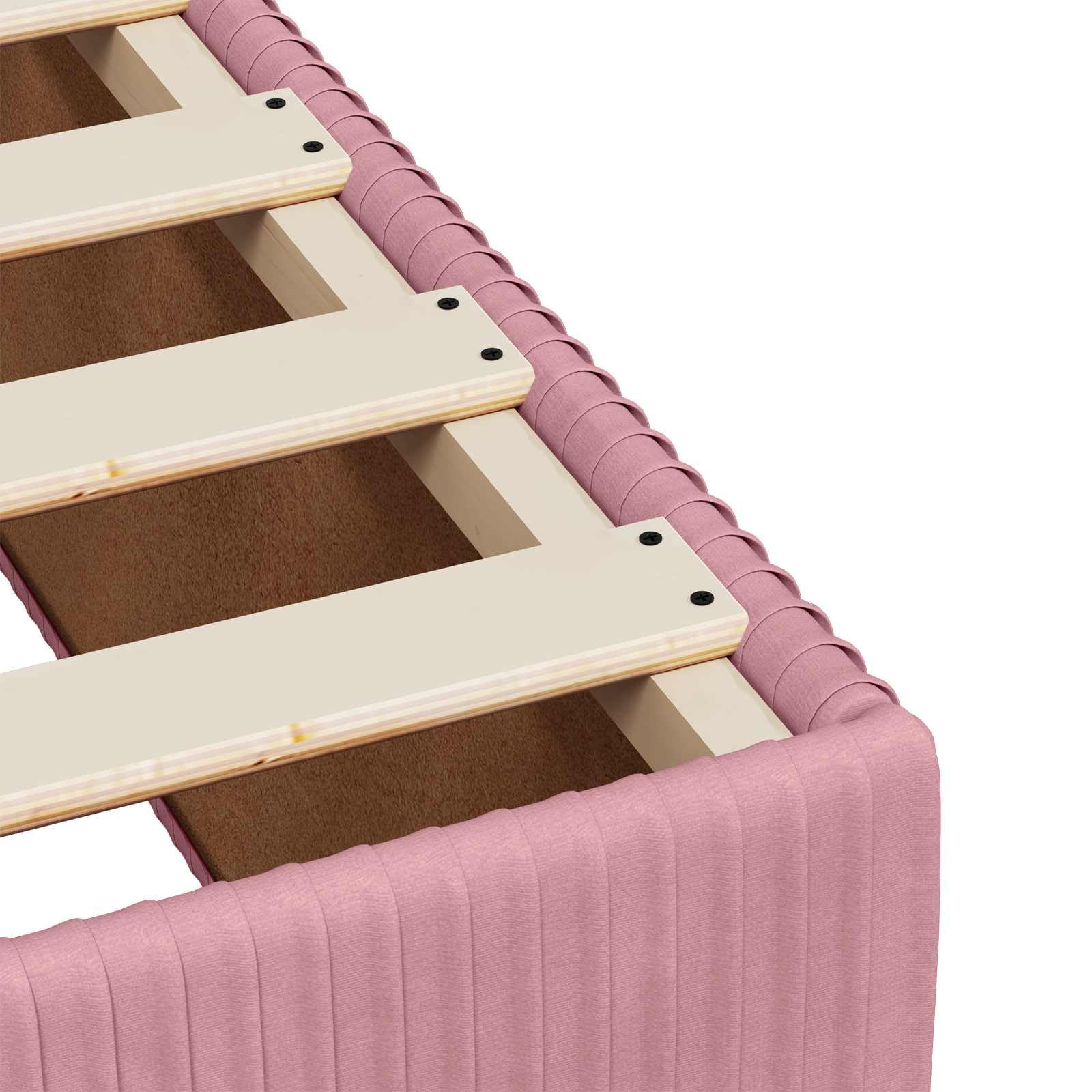 vidaXL Letto box spring con materasso Rosa 160 x 200 cm Velluto