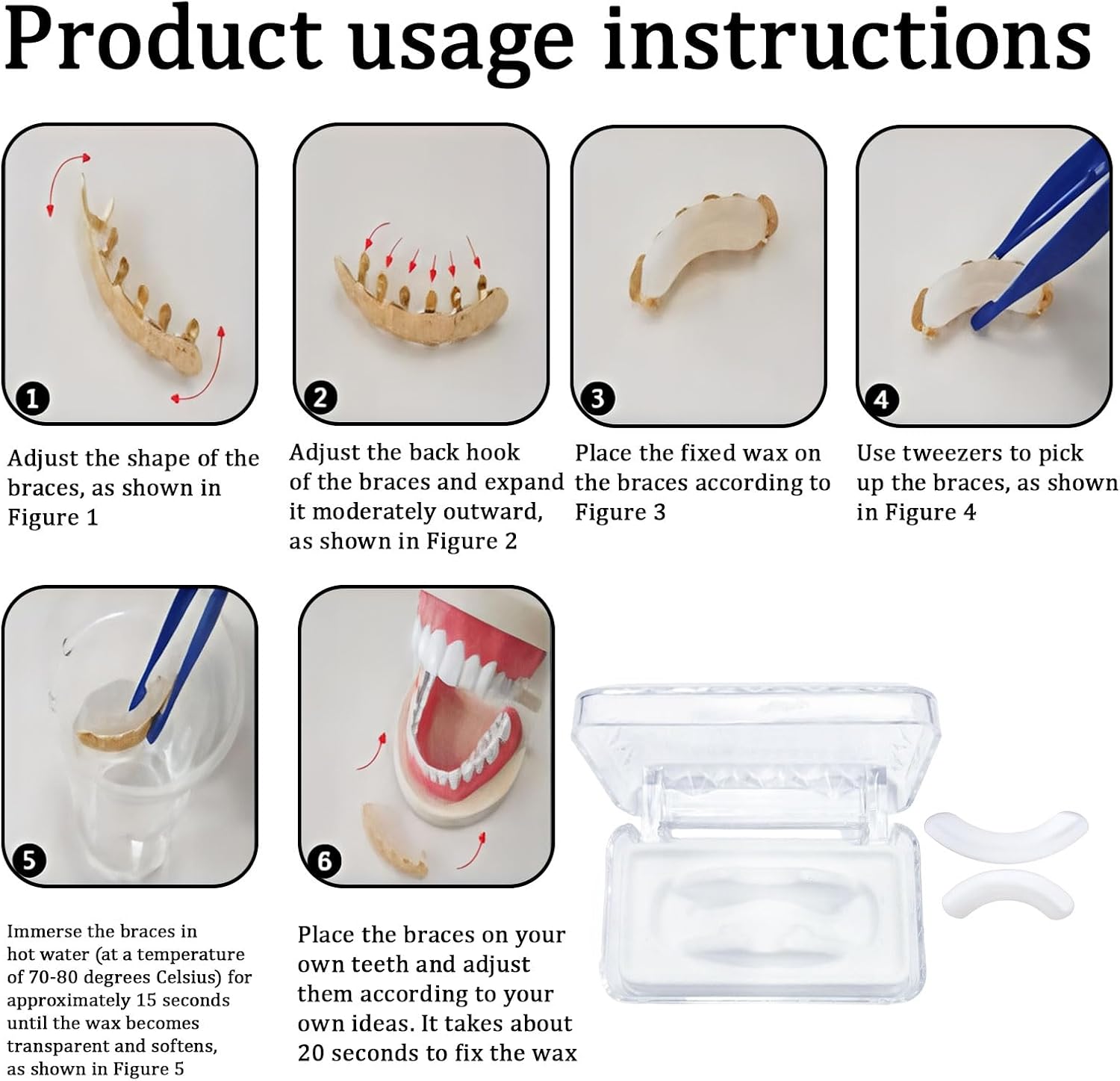 6-8 Teeth Grillz Mold Kit, Easy to Use for Custom Gold & Silver Teeth Caps, Grill Silicone Set for 6-8 Teeth Top and Bottom for Your Teeth Molding Stick, Silicone Mold Teeth Accessories (4 Pairs)