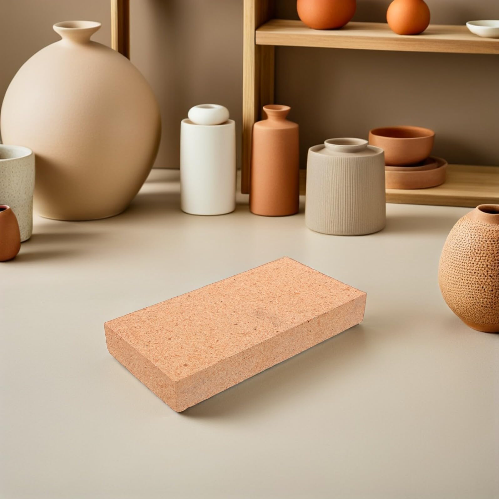 Veemoon Ladrillo Refractario de Arcilla 23x11,4x4 Cm para Estufas de Leña y Chimeneas, Bloque Aislante Térmico Ignífugo para Hornos de Pizza y Parrillas, Accesorio Resistente a Alta