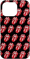 Vista 20 de Carcasa negra para iPhone 16 Rolling Stones Classic Tongue Logo Repeat