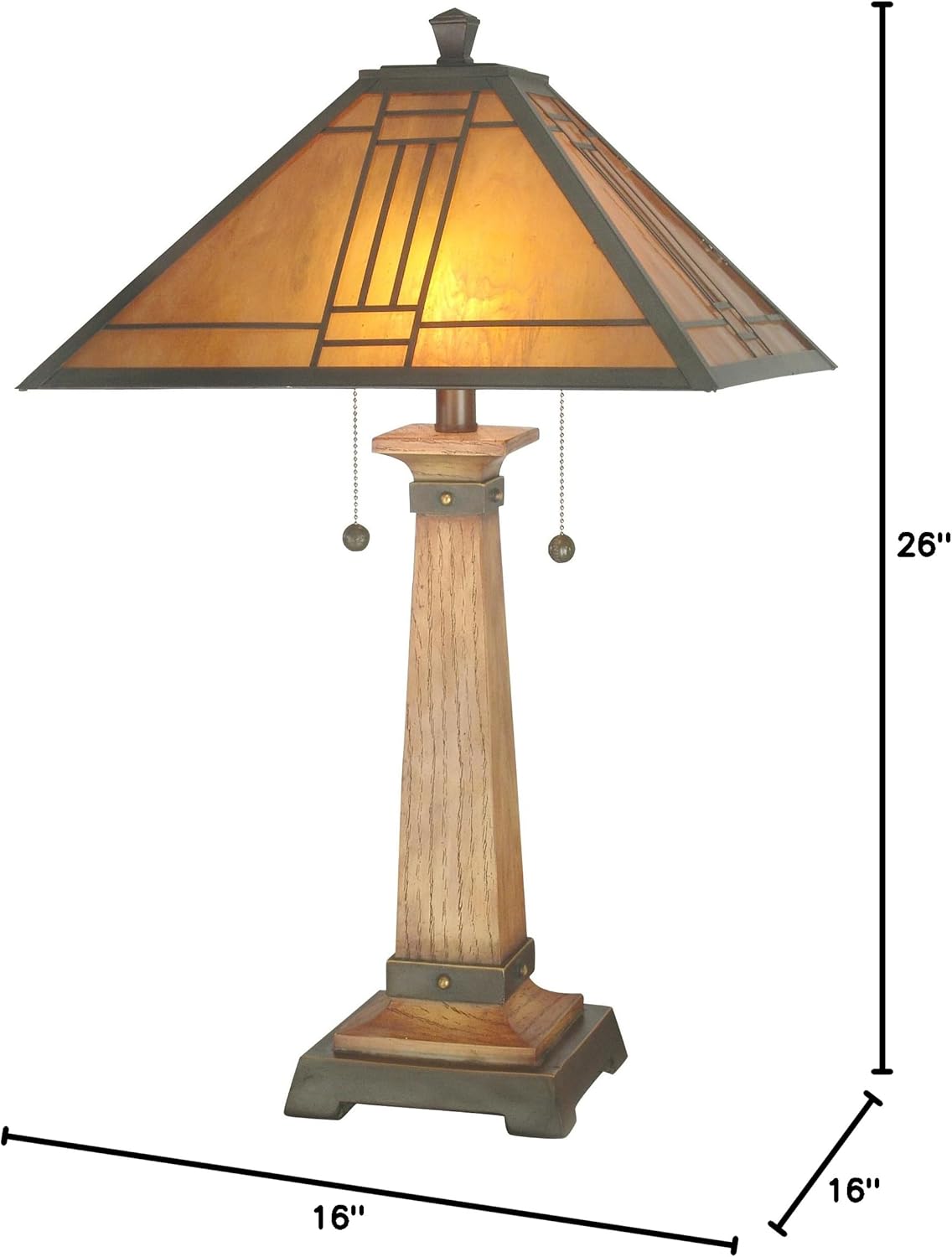 Dale Tiffany TT70736 Mica Mission Table Lamp, Cherry and Art Glass Shade