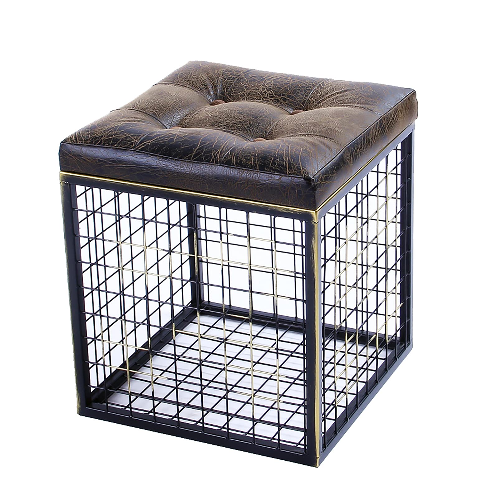 Banc ottoman de rangement compact pour petit espace et salon vintage