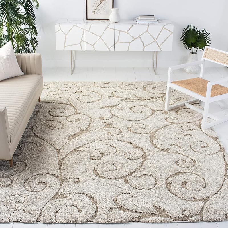Image of F & B Rugs Luxurious Luck high Density Thick & Soft Shaggy Carpet Microfiber 2 Inch Pile Height 10 x 13 feet