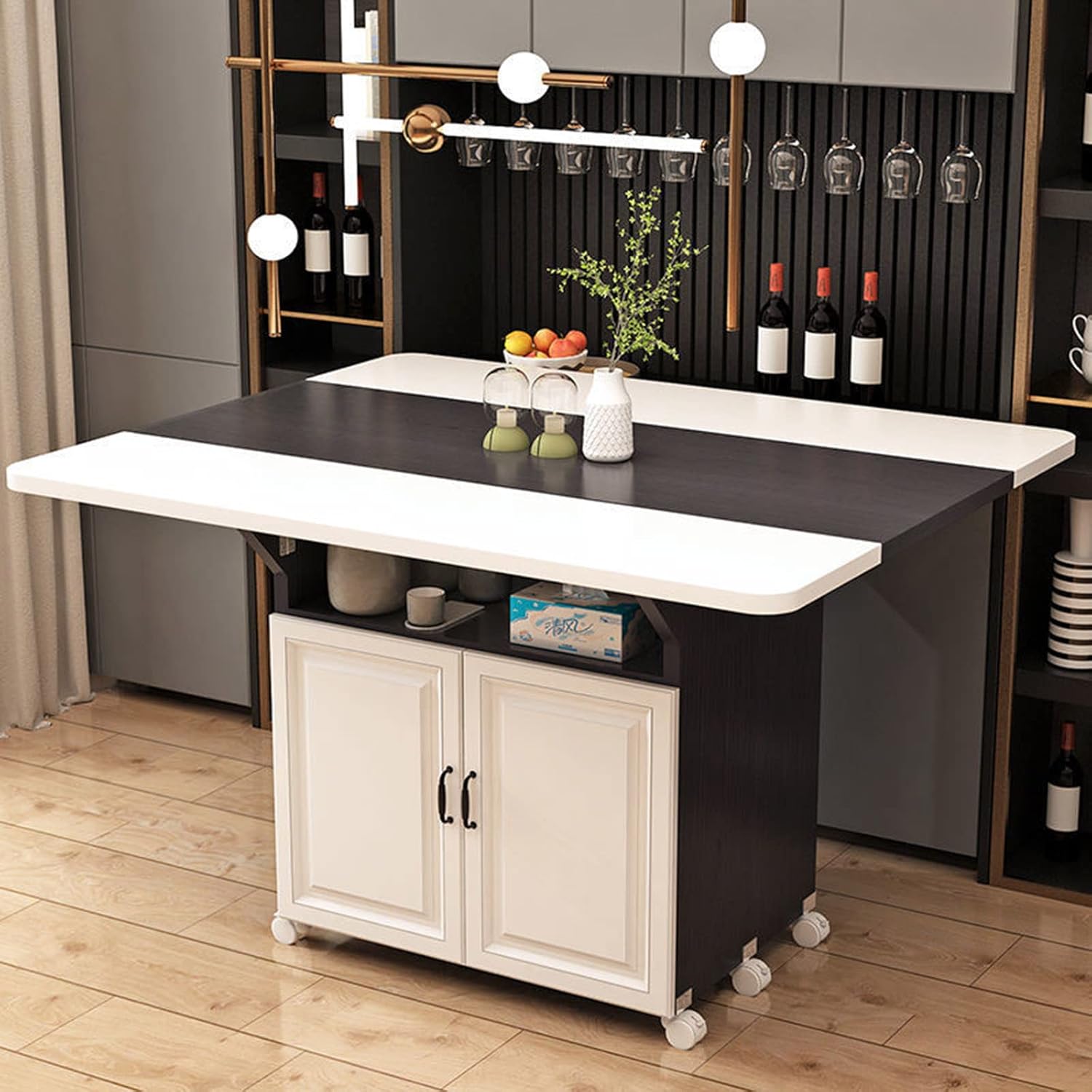 oiakus Folding Kitchen Table, Drop Leaf Dining Table