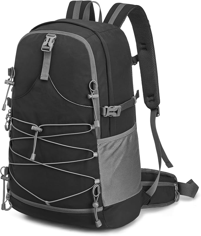 G4Free Mochila de viaje ligera para exteriores de 40 L con cubierta para la lluvia | Nylon resistente al agua, Tamaño: 13 × 7,9 × 22 pulgadas, Viajes, Senderismo, Camping, Trekking, Múltiples bolsillos, Listo para hidratación