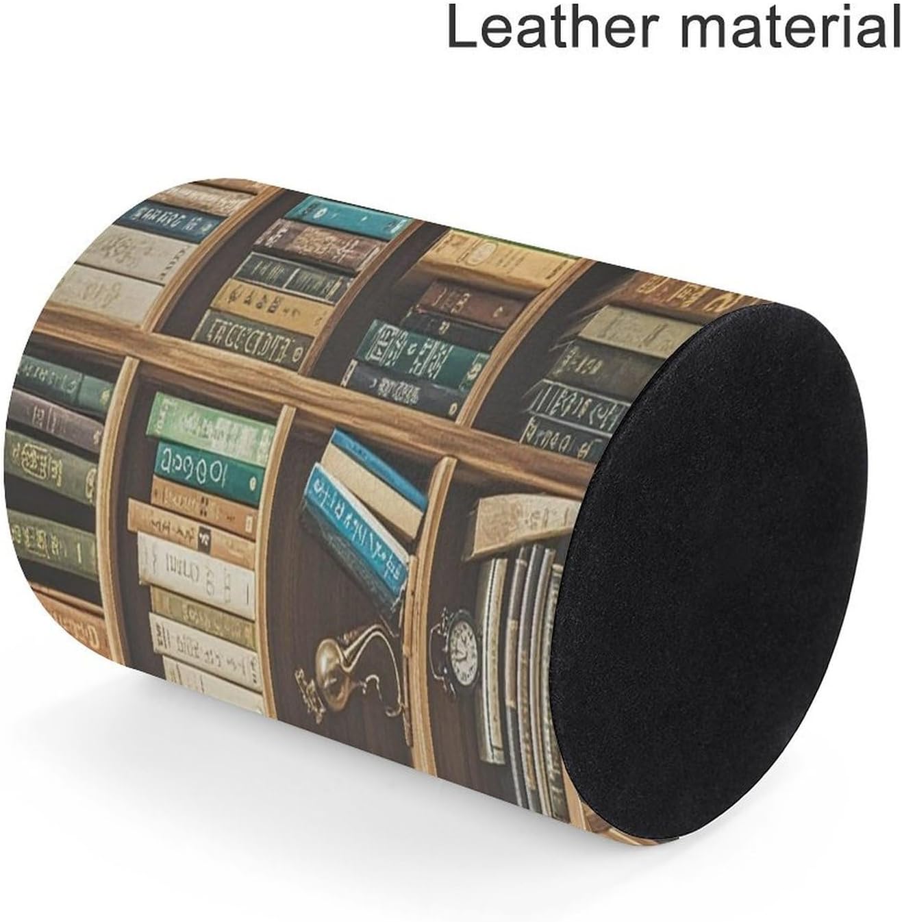 Retro Bookshelf Pen Holder for Desk Stylish Cute Pencil Holder Multifunctional Leather Pencil Cup Large Capacity Pen Organizer Modern Minimalist Makeup Brush Holder for Home Office image 4