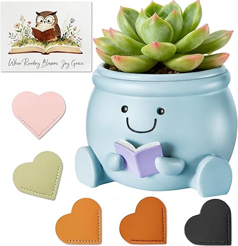 Cute Reading Planter Pot