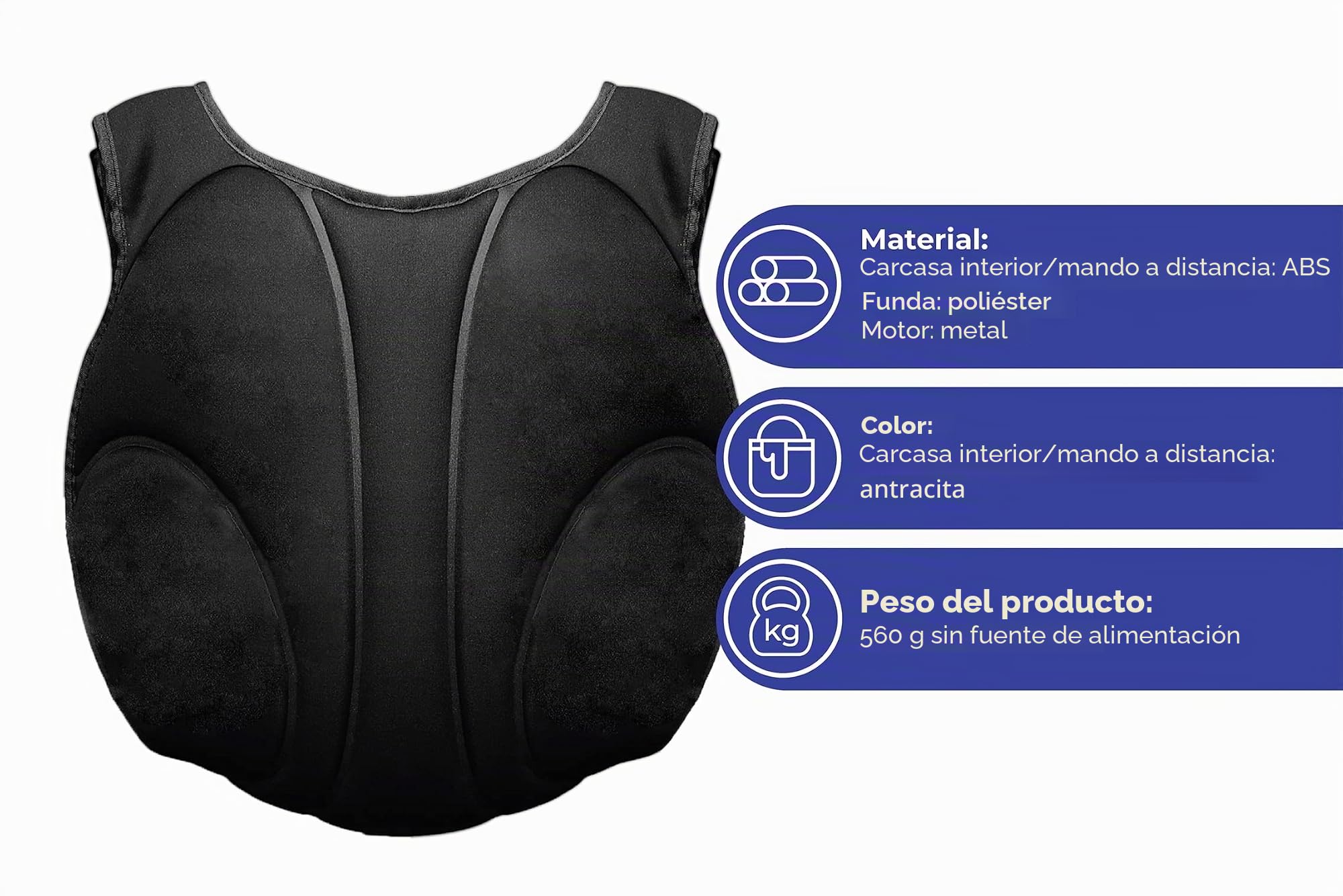 Maximex Masajeador de espalda y cuello – Masajeador con 4 funciones, plástico (ABS), 23,5 x 35 x 17 cm, antracita