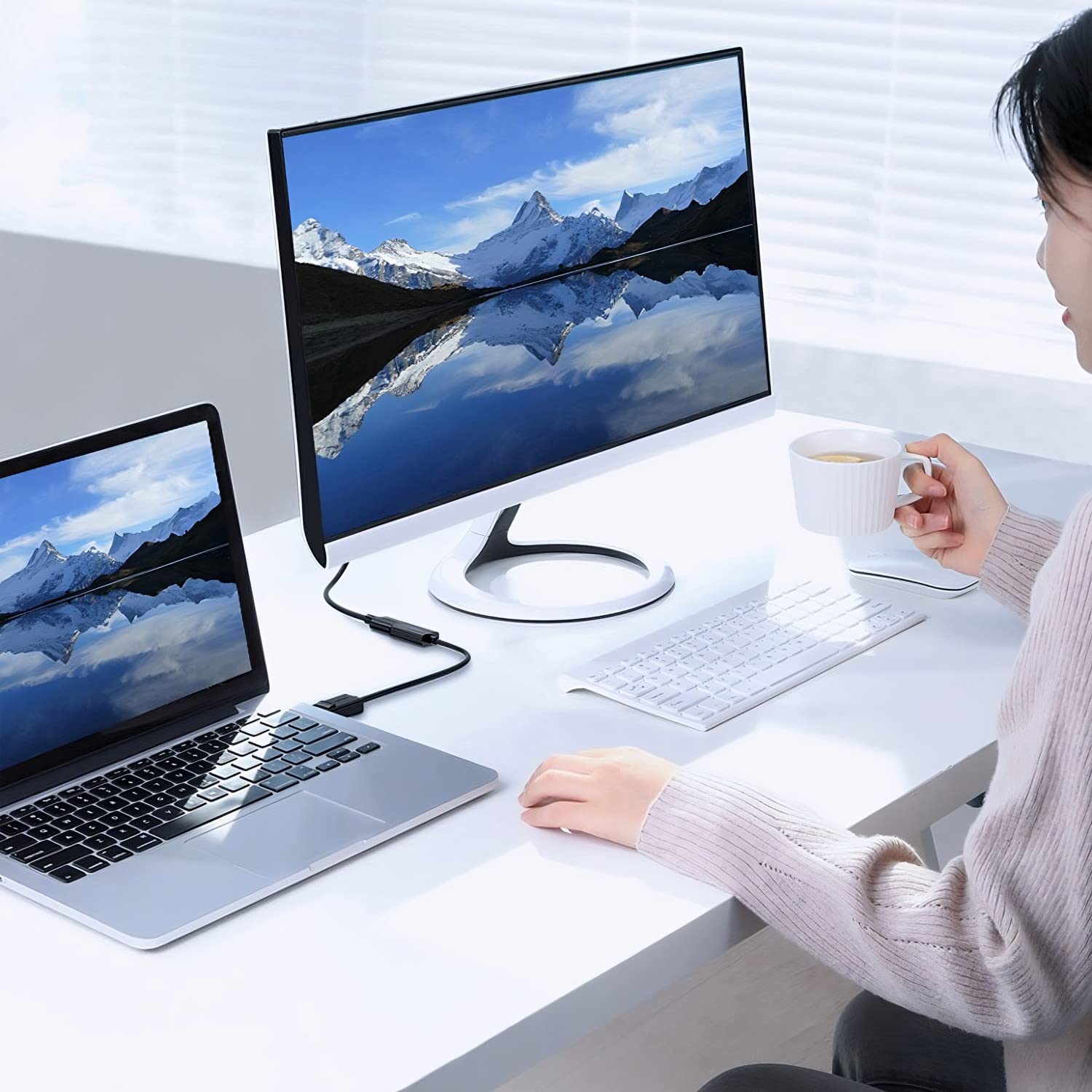 Retoo DisplayPort na adapter HDMI, Mini Display Port na konwerter do gniazda kompatybilny z HDTV, monitorem, projektorem, komputerem stacjonarnym, Surface, Minidisplayport Thunderbolt, 24,5 cm, czarny