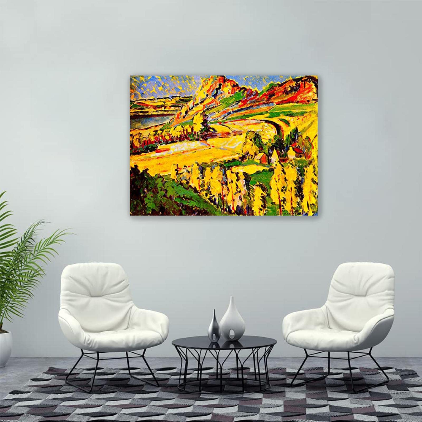 Emily Carr Pintura Reproducción de Carteles Cuadro en lienzo-impresión Obras de Arte-listo para colgar Cuadros famosos impreso sobre lienzo(Otoño en Francia)50x70cm(20x28in)Enmarcado