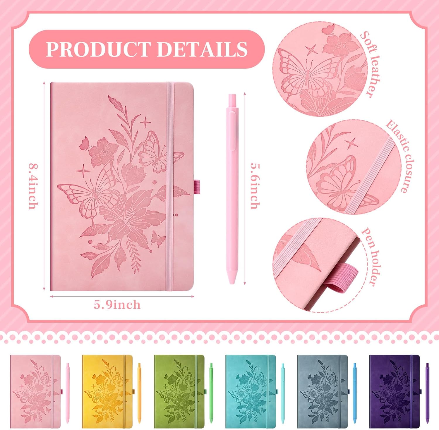 Yaomiao 12 Pcs International Womens Day Gifts for Women Bulk A5 Leather Journals and Pens with Springtime Flowers and Bible Verse Small Inspirational Prayer Gifts for Church Office School Supplies
