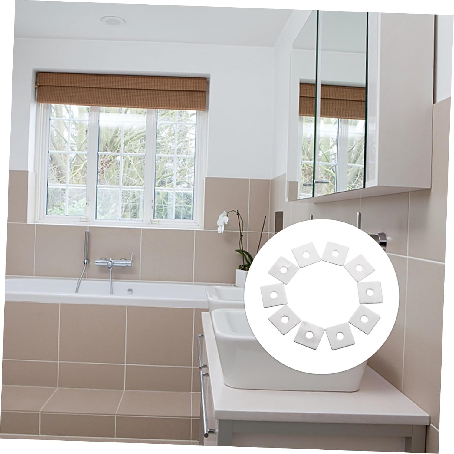 SOLUSTRE 10pcs Square Washers Set Stainless Steel Square Washers Corrosion Resistance Flat for Framing