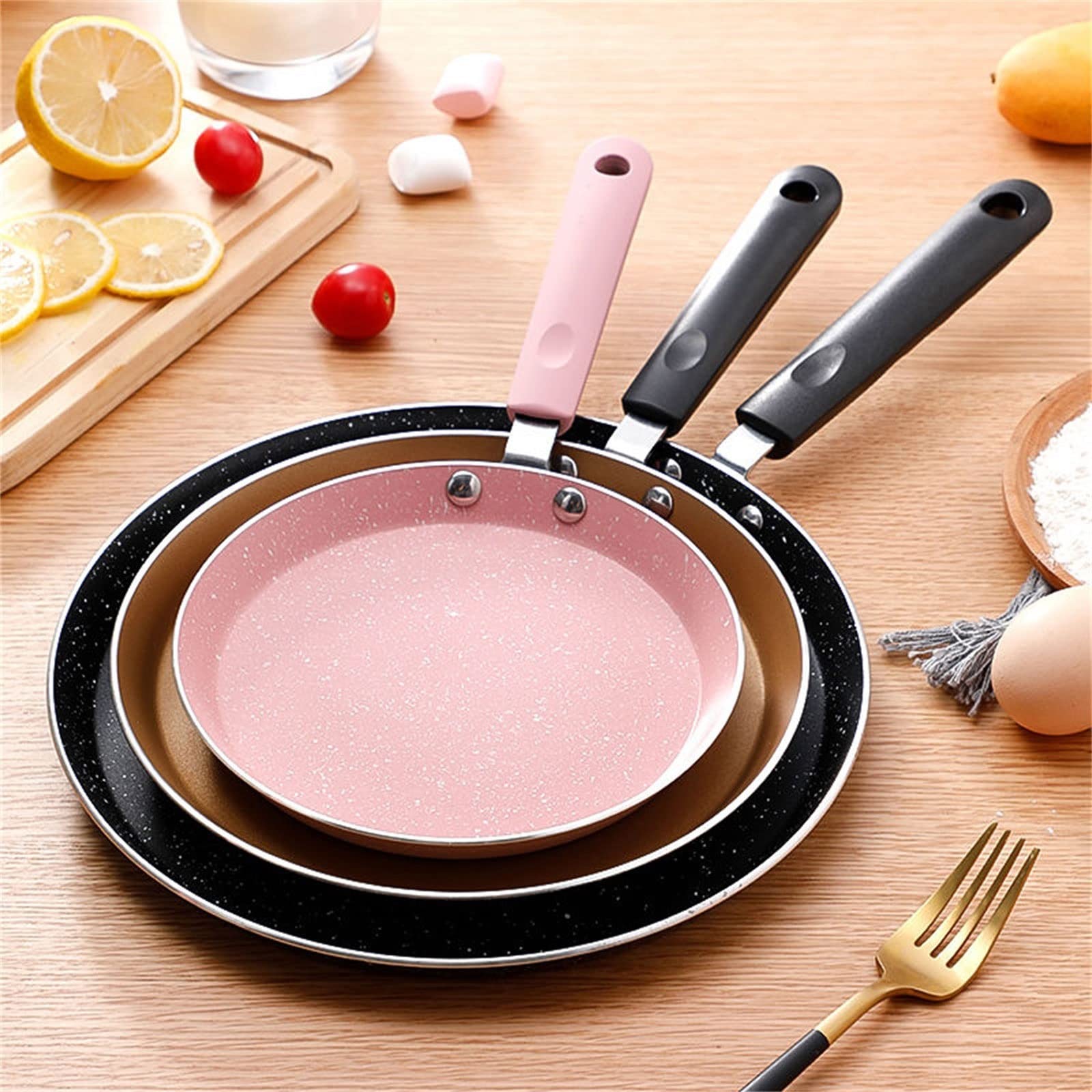 Padella Padelle Padella Rivestimento Antiaderente Padella for crêpe in Lega di Alluminio Tamago Pan(Oro,26 cm-10 Pollici)(Gray,18cm-6inch)