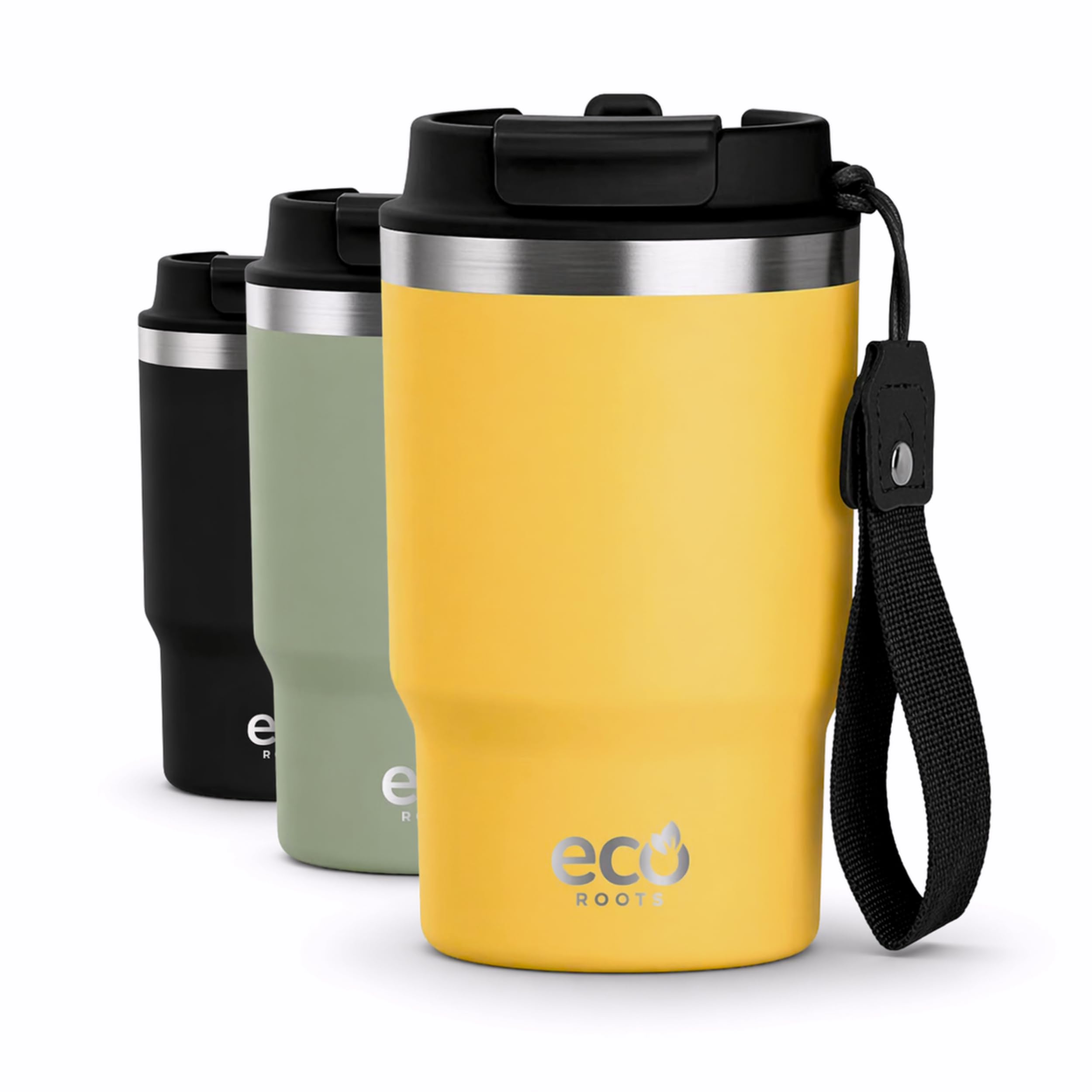 ECOROOTS Thunder - Termo Outdoor 470 ml I Taza Térmica Antigoteo Sin BPA I Termo Café I Acero Inox. para Café, Agua o T…