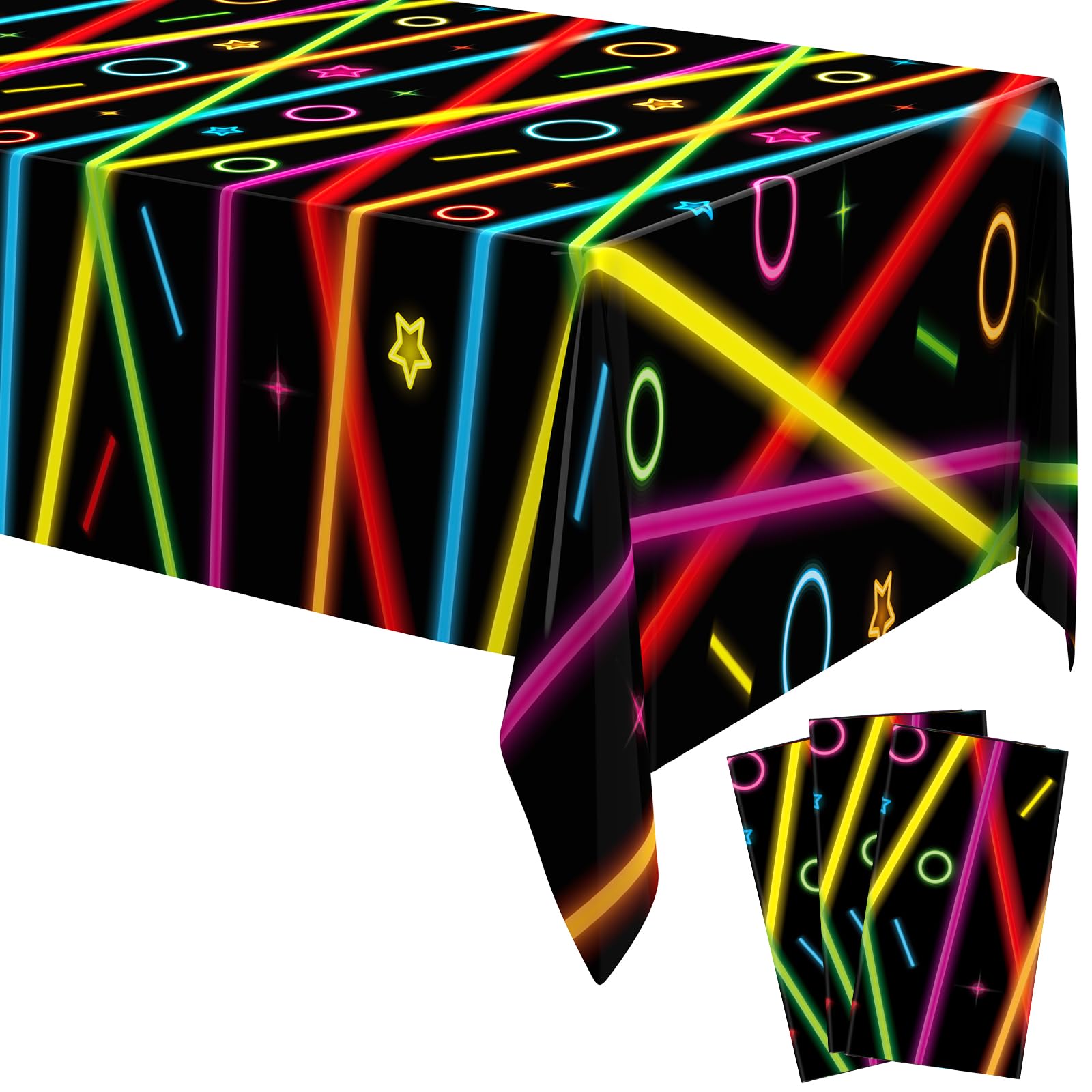 Nappe fluorescente réactive grand format 137x274 cm lot de 3 décorations Irenare