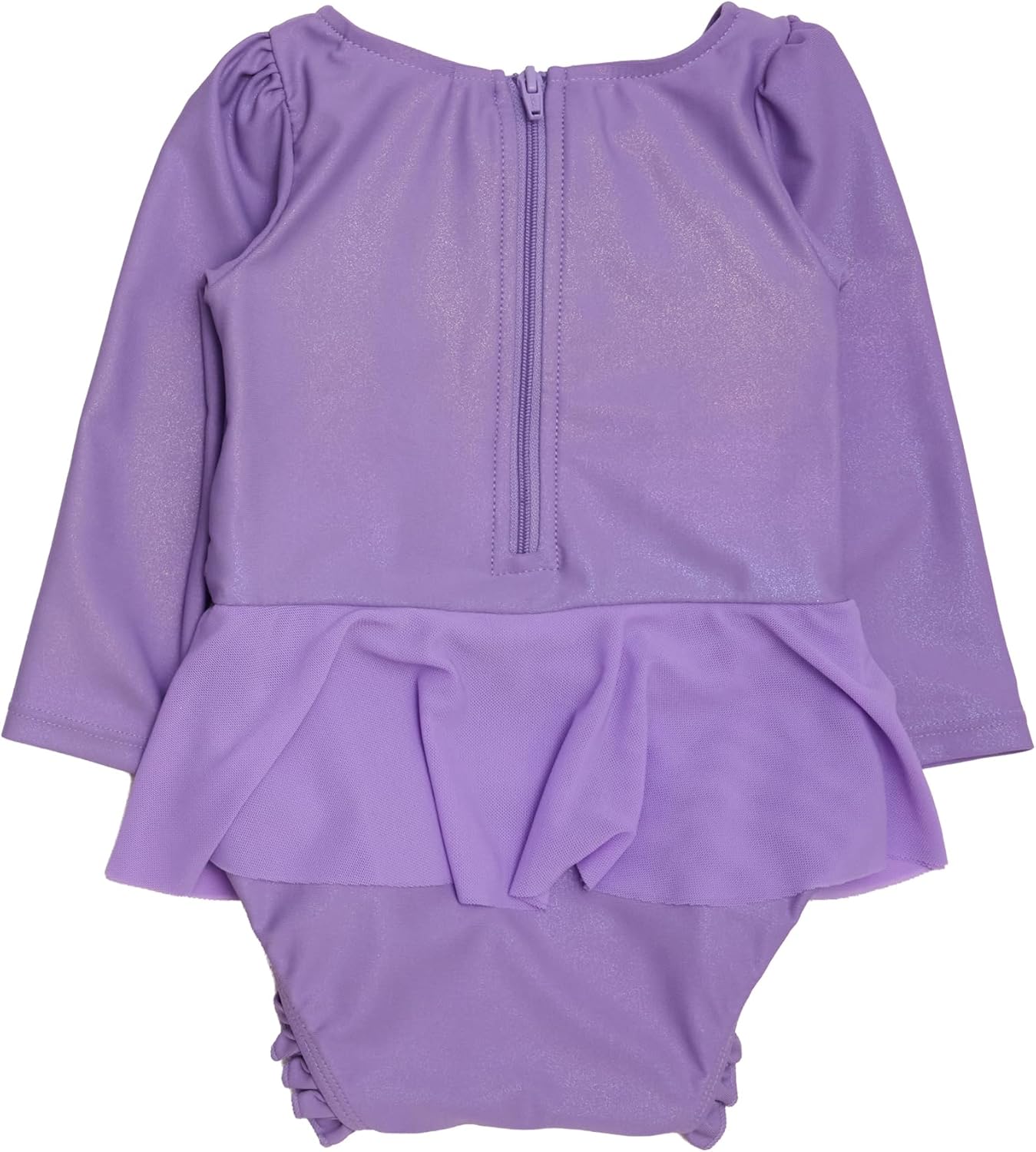 RuffleButts Baby Girls UPF50+ Princess Dress-Up Long Sleeve One Piece Swimsuit