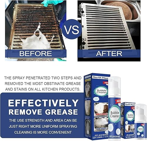 Miniatura 4 de Limpiador superespumoso, limpiador de espuma multiusos súper potente, kit de eliminación de manchas para cocina, spray de espuma limpiador de