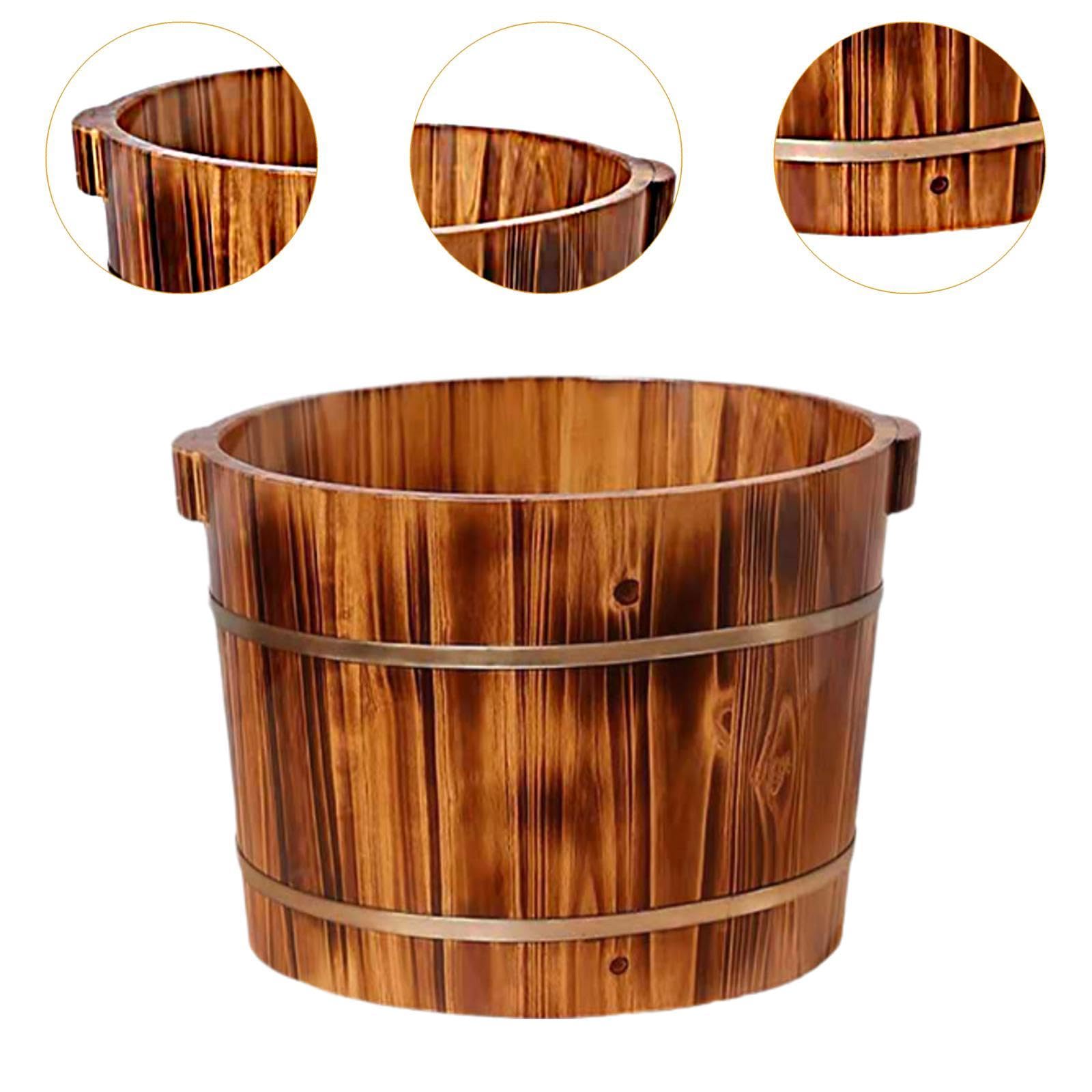 Palangana de Madera con Asas para Remojar Los Pies Y, M