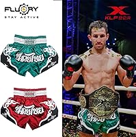 Vista 195 de Fluory - Pantalones cortos de lucha para muay thai, shorts de MMA, ropa de entrenamiento para lucha en jaula, grappling, artes marciales, kickboxing