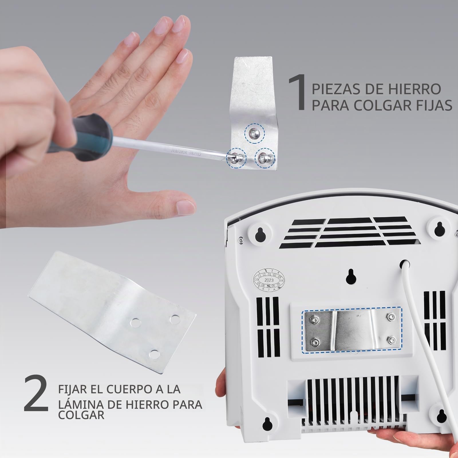 Secamanos Automático de Pared 220V 2000W Blanco con Luz Piloto