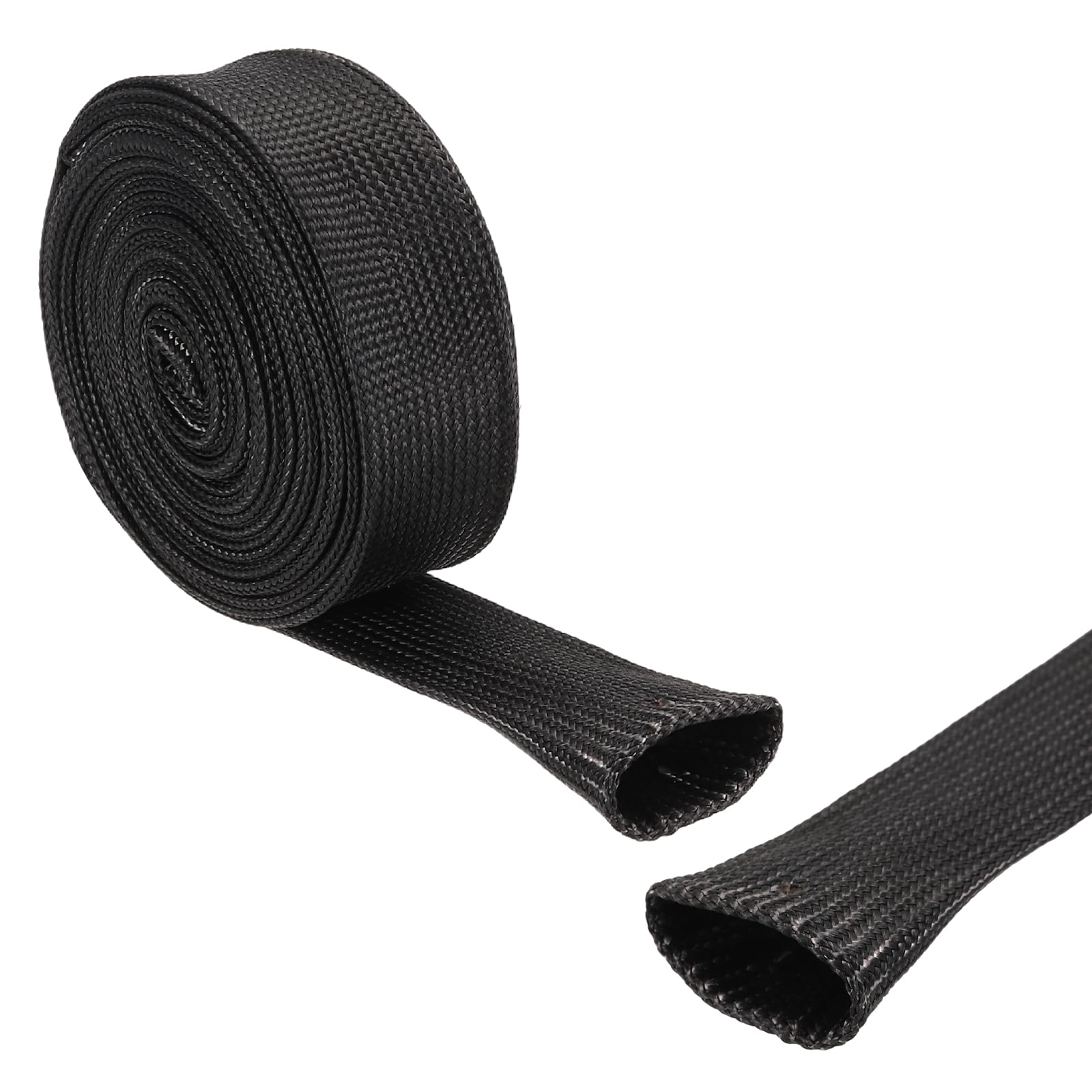 sourcing map Insulation Cable Protector,15mm/0.59 Inch-3m/10 Feet High TEMP Fiberglass Sleeve Black