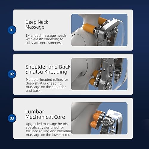 Miniatura 6 de MMQ Silla de masaje de gravedad cero de cuerpo completo, reclinable Shiatsu eléctrico con calefacción trasera y rodillo de pie, altavoces Bluetooth