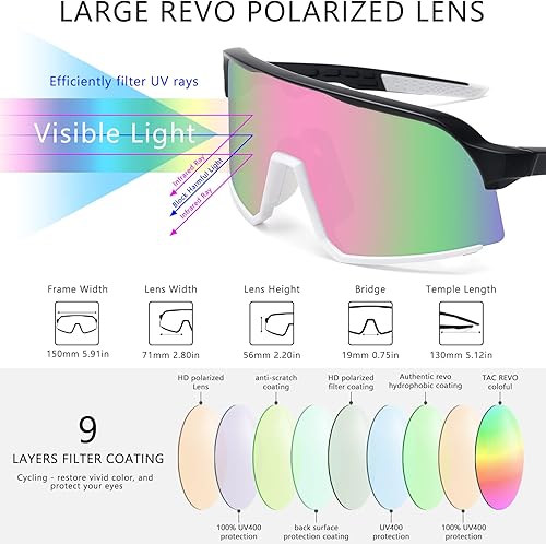 Miniatura 4 de WOWSUN Polarized Cycling Glasses Sports Sunglasses for Baseball Bicycle Fishing Running Sunglasses