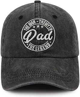 Dad The Man The Myth The Legend 남성용 모자, 재미있고 조절 가능한 면 가죽 패치 파파 야구 모자