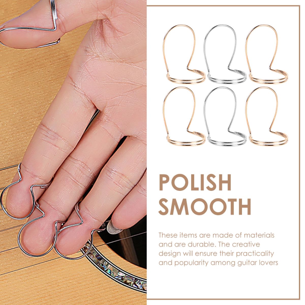 SUPVOX Ensemble de 8 Médiators de Guitare en Métal pour Guitare Folk et Classique, Durabilité Renforcée et Bords Nets, pour Jouer L'index