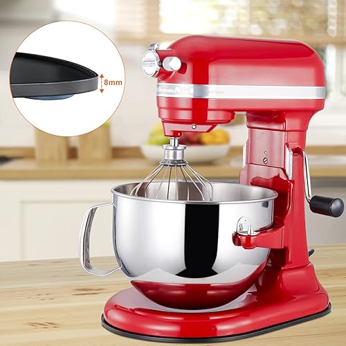 Miniatura 7 de KitchenAid - Alfombrilla deslizante para mezclador KitchenAid de 5 a 8 cuartos de galón, bandeja deslizante de bambú para electrodomésticos de