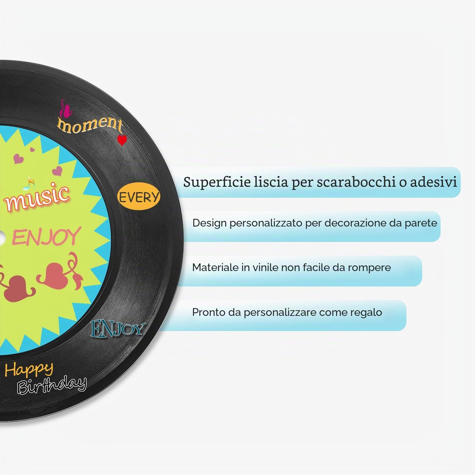 PATIKIL Vuoti Vinile Dischi 7" 30pz CD Falsi Vinili Dischi per Parete Estetica Decorazione Decorativi Dischi per Rotolo Musica Stanza Rock Festa Fai Da Te Decorazione Nero