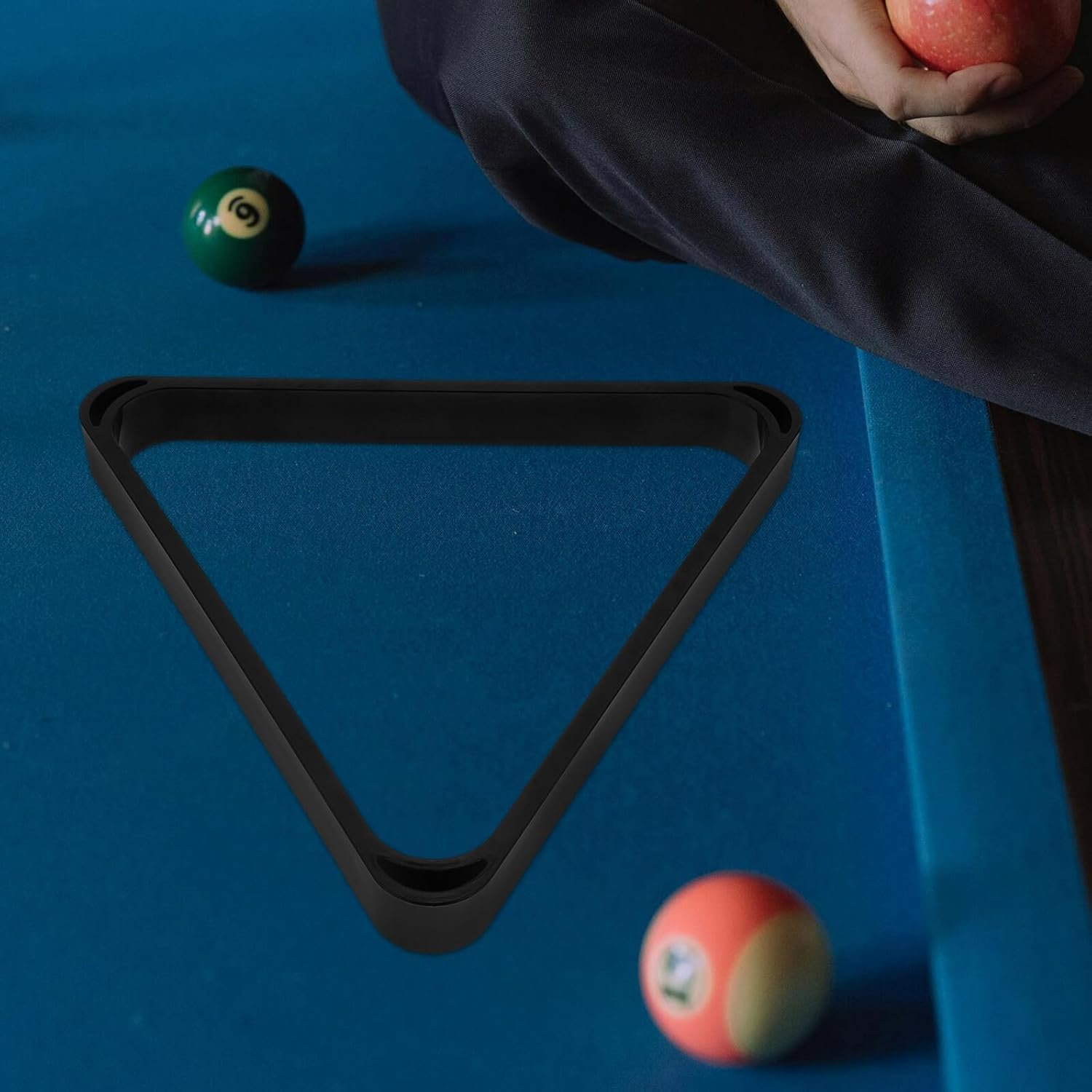 Alipis Thick Black Resin Billiard Frame Pool Table Ball Rack Triangle Holder for Standard Balls Snooker and Pool Table Accessories for Home and Tournament Use
