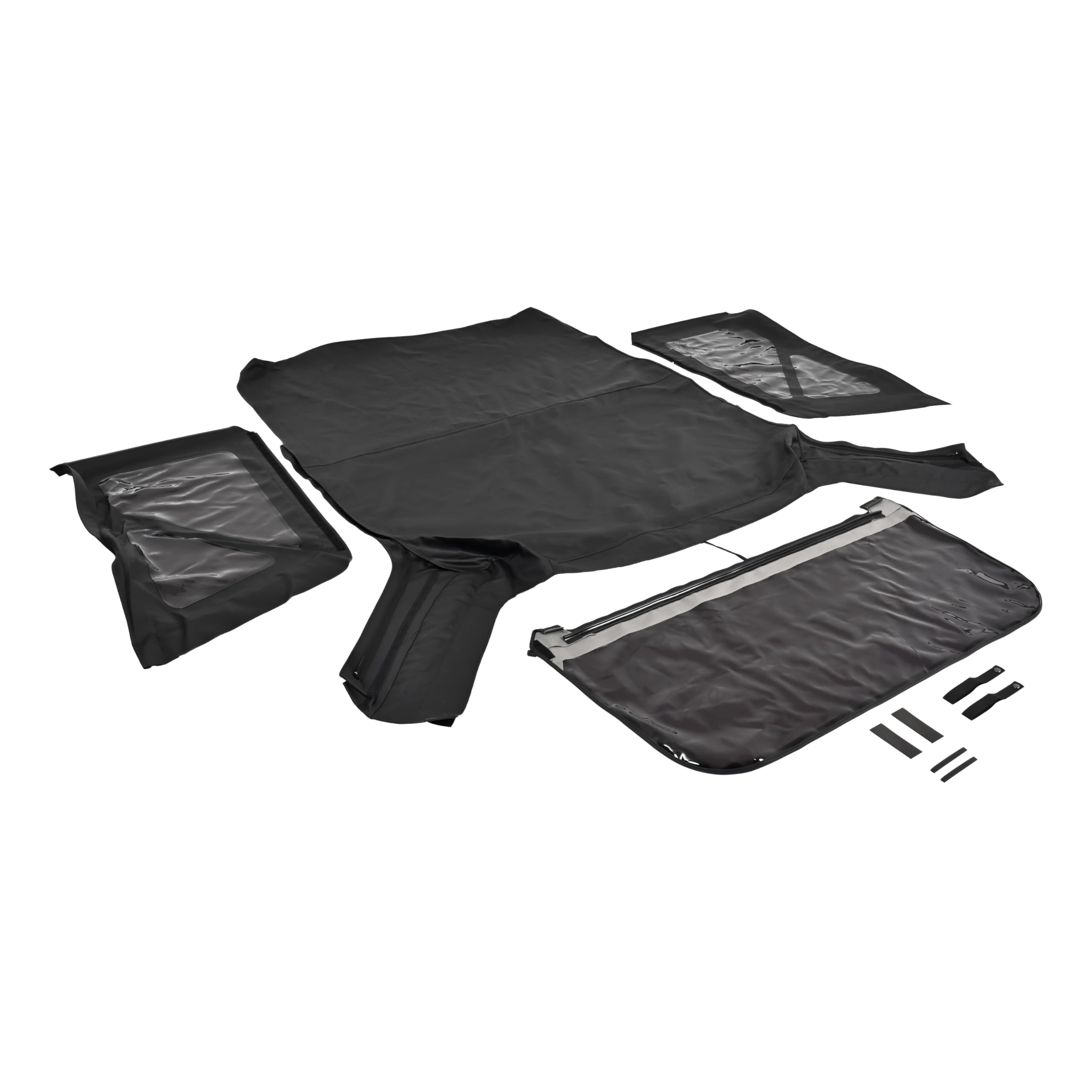 Convertible Soft Top Replacement For 1971-1994 Alfa Romeo Spider - Black Sailcloth With Clear Window