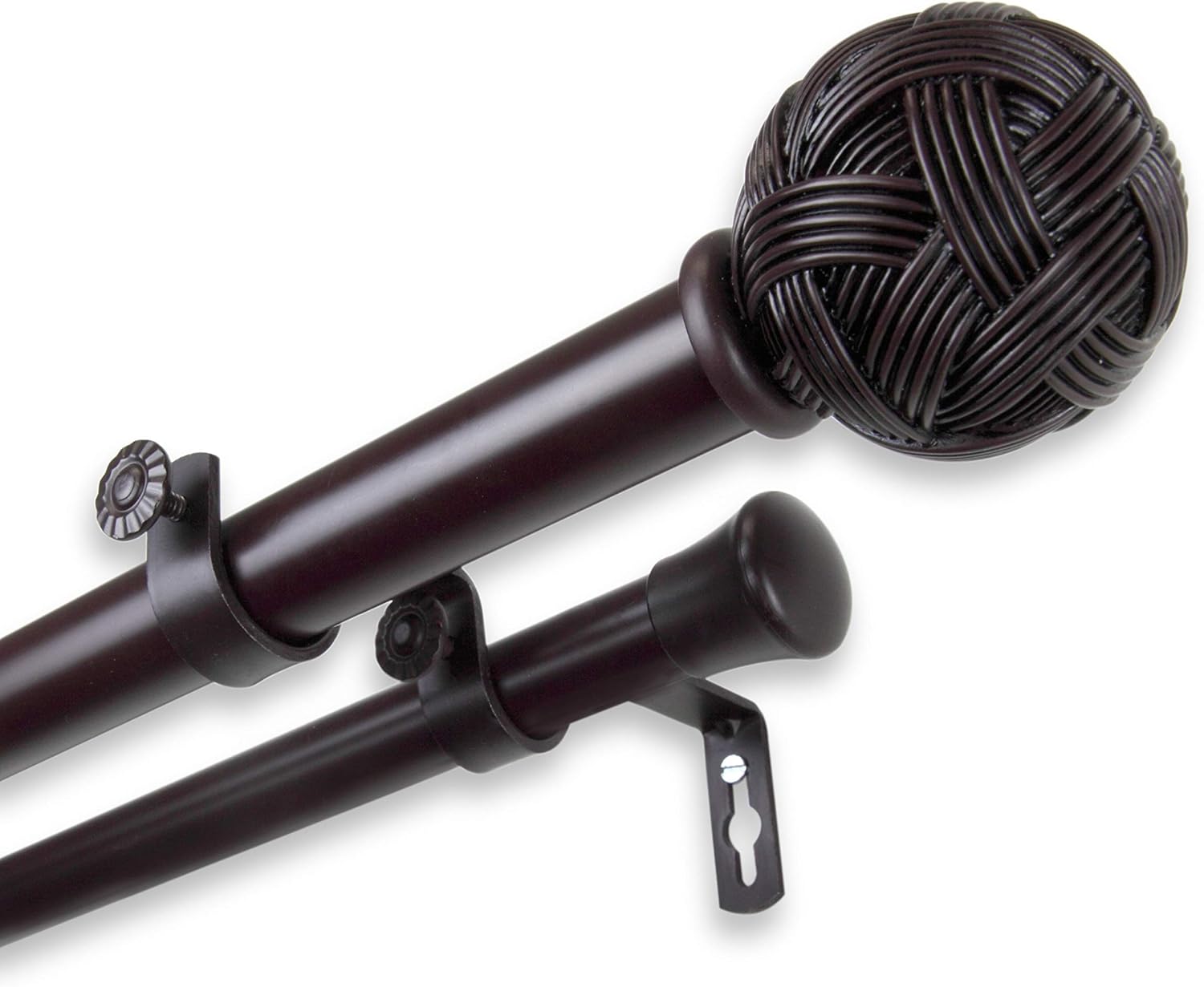 Winona Adjustable Double Curtain Rod 48 Silver Finish