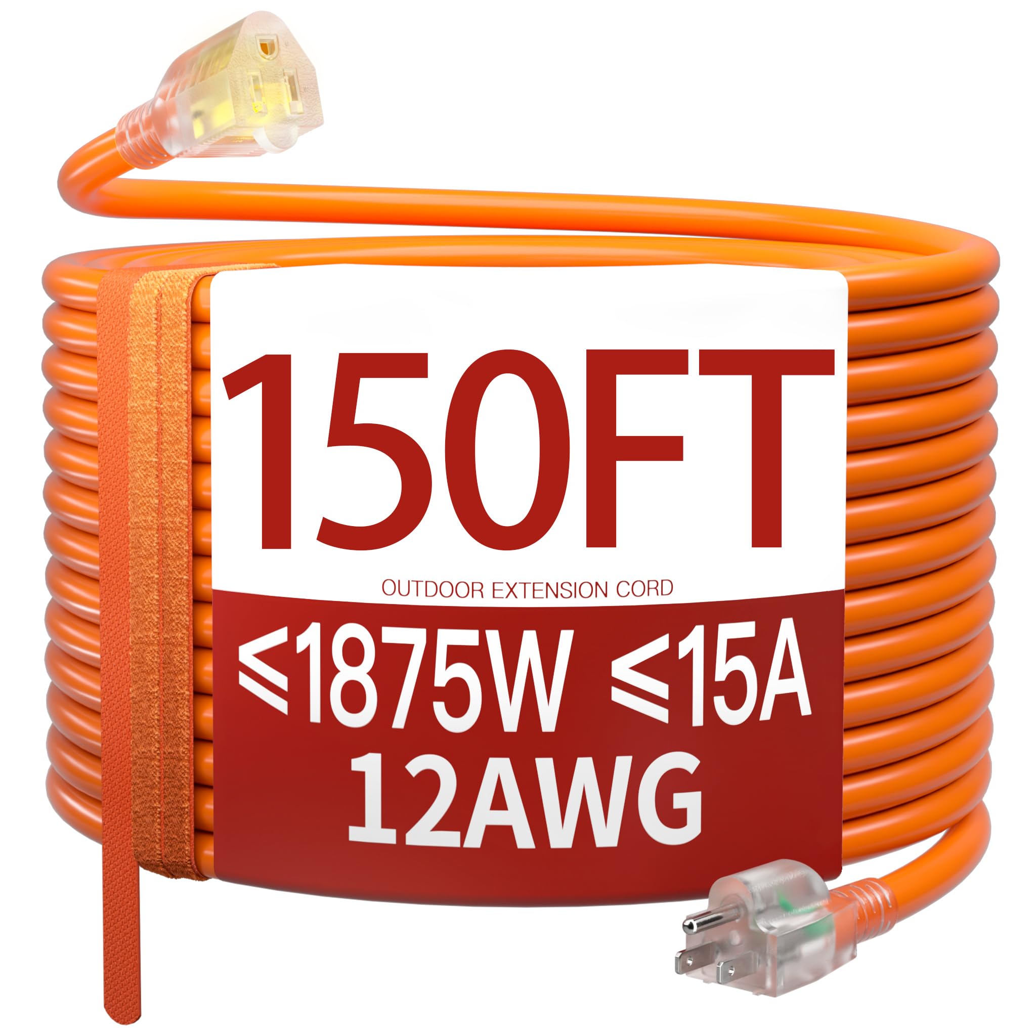 Skrizcable 150FT 12 Gauge Extension Cord Outdoor, Heavy Duty Power Cord