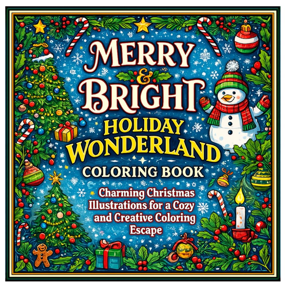 Merry & Bright Holiday Wonderland Coloring Book: Charming Christmas Illustrations For A Cozy And Creative Coloring Escape