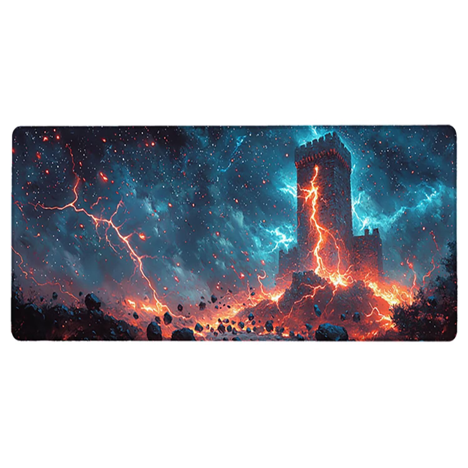 Podkładka pod mysz XXL, krajobraz, duża podkładka pod mysz dla graczy 1600 x 800 x 3 mm, kolorowa podkładka pod mysz ze szwami na krawędziach, ponadwymiarowa, antypoślizgowa gumowa podkładka pod mysz