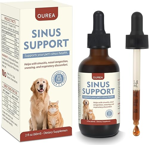 Gotas de alivio de la congestión nasal para gatos y perros, suplemento de apoyo respiratorio y sinusal, ayuda a calmar las molestias estacionales de