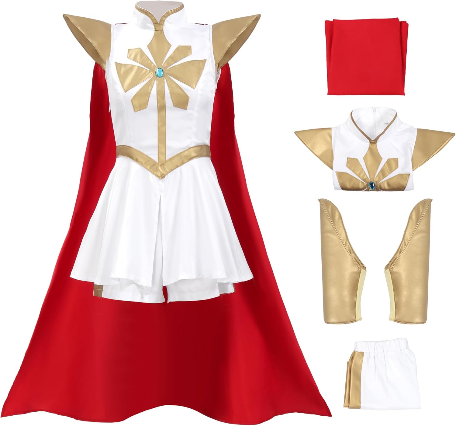 C-ZOFEK Power Princess Cosplay Dress With Red Cloak for Halloween