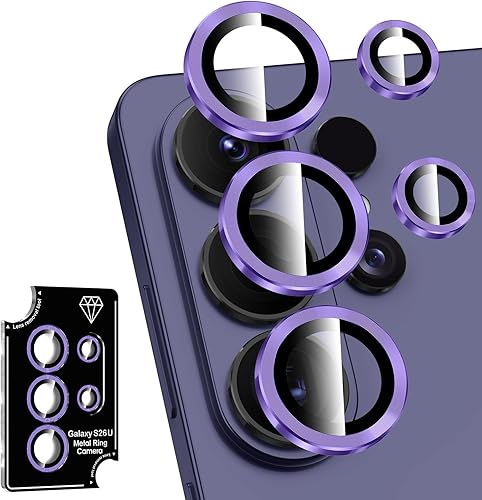 Miniatura 316 de Protector de lente de cámara para Samsung Galaxy S25 FE, cubierta individual de lente de vidrio templado con anillo de metal, [fuerte adsorción]