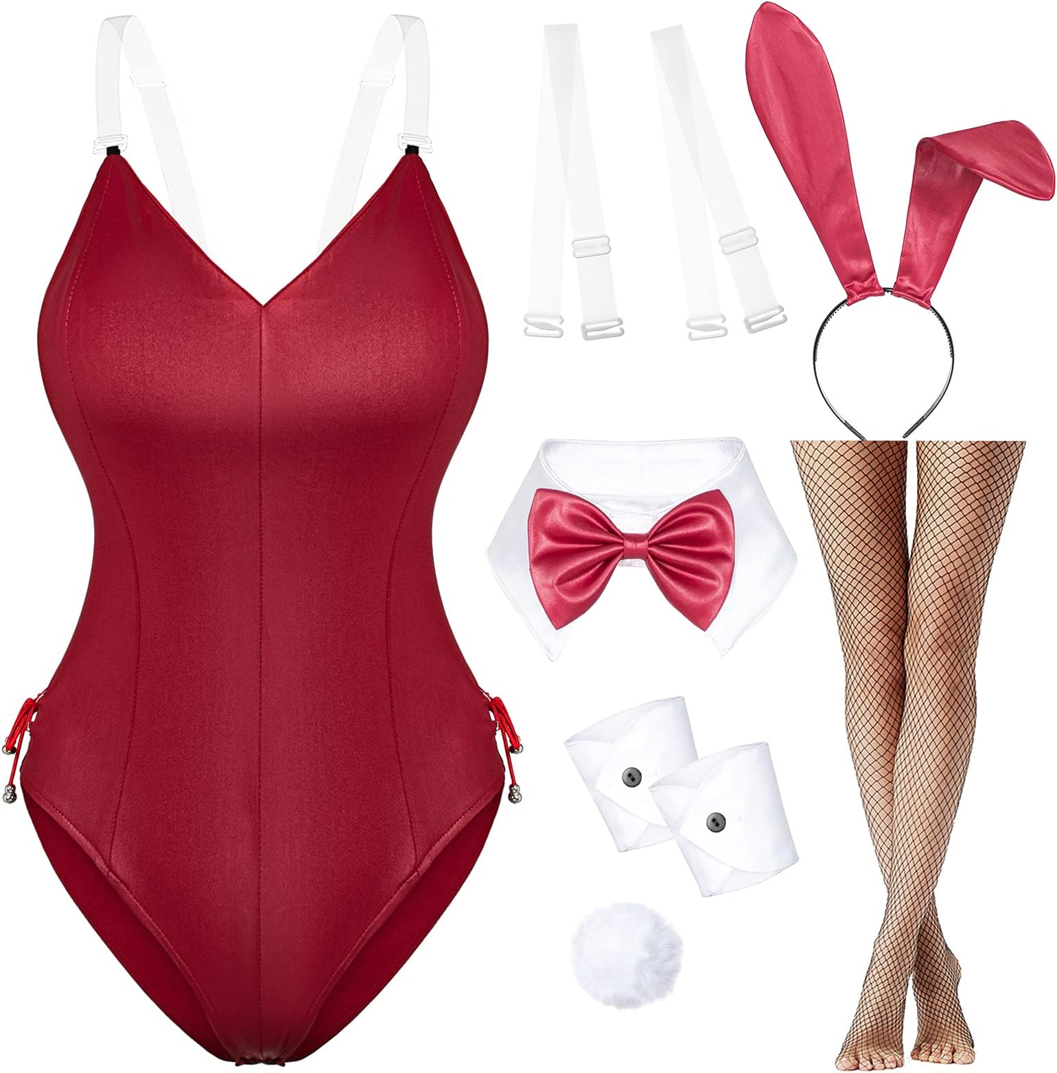 Womens Bunny Girl Suit Anime Role Costume Senpai Cosplay Bodysuit One Piece Stockings Set