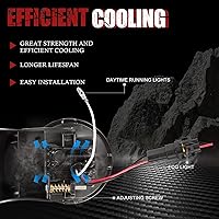 Vista 5 de BUNKER INDUST Luces antiniebla LED Dodge Ram con luces de circulación diurna, juego de 1 par de lámparas de lentes transparentes de repuesto